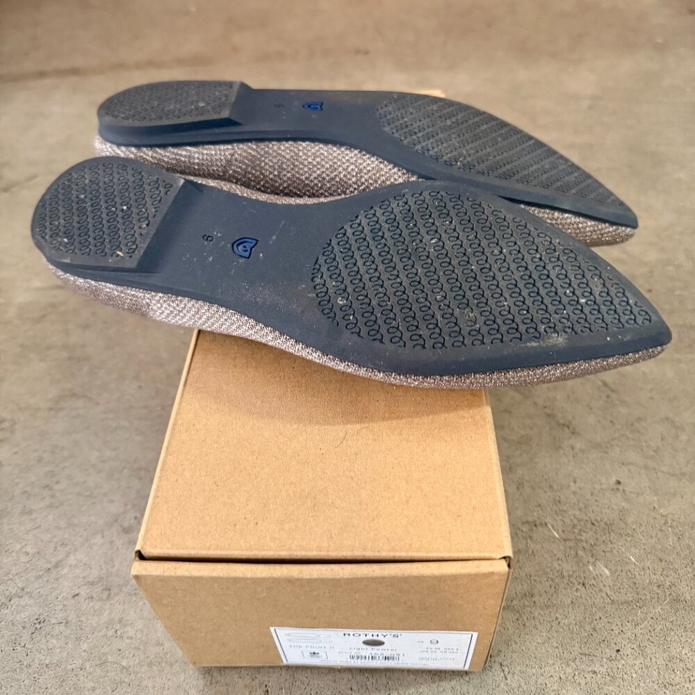 Rothy The Point Ii Shoes - Size 9 Light Pewter - image 3